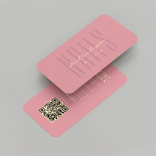 Modern Nail Artist Rosa Manicurist Monogram Visitkort