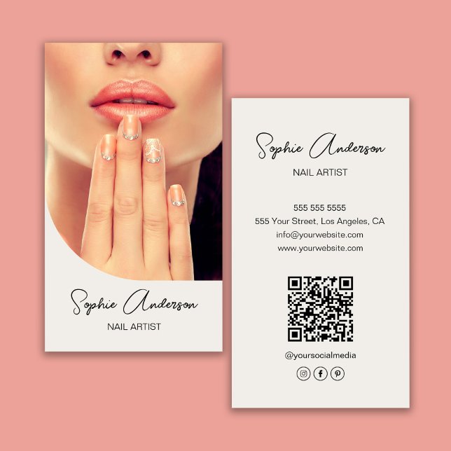 Modern Nail Artist Visitkort (Modern Nail Artist Business Card)