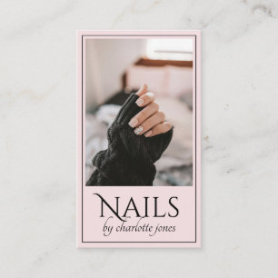 Modern Nail Nagel Photo Rosa Visitkort