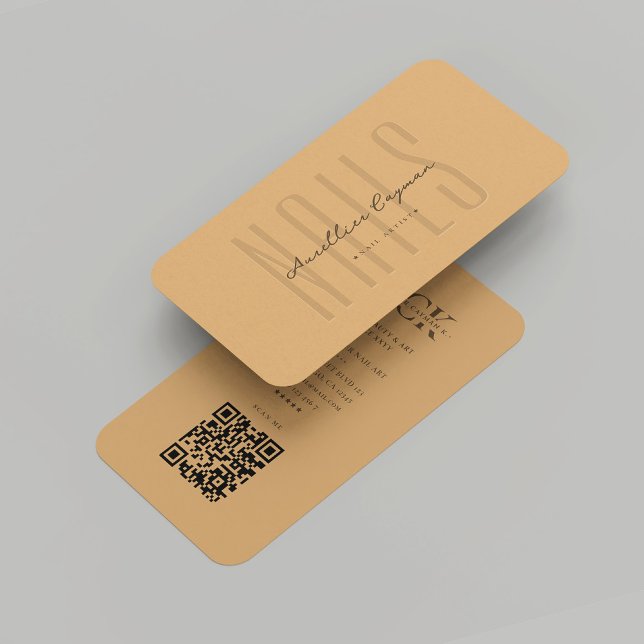 Modern Nail Nail Salon Brown Sugar Monogram Visitkort (Modern Nail Artist Nail Salon Brown Sugar Monogram Business Card
)