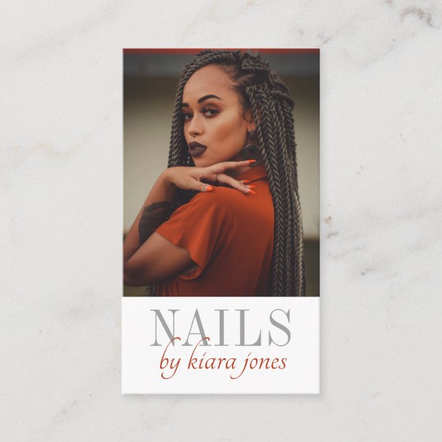 Modern Nail Salon Photo Visitkort (Framsida)