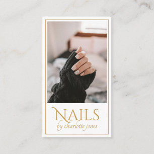 Modern Nail Technician Nagel Photo Guld Visitkort