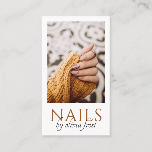 Modern Nail Technician Nail Salon Photo Visitkort (Framsida)