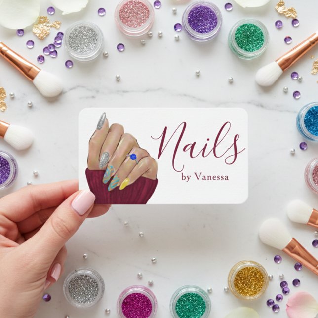 Modern Nail Technician Personal Branding Chic Visitkort (Skapare uppladdad)