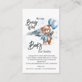 Modern Nalle Baby Shower Bokar för baby Tilläggskort
