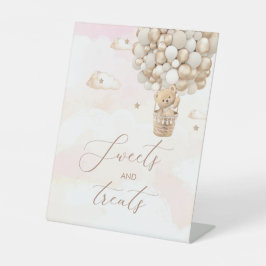 Modern nalle vattenfärg baby shoPedestal-tecken