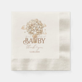 Modern nalle vattenfärgsbabydusch pappersservett