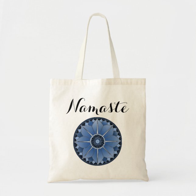 Modern Namaste Blue Mandala Tygkasse (Framsidan)