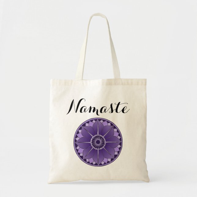Modern Namaste Purpur Mandala Tygkasse (Framsidan)