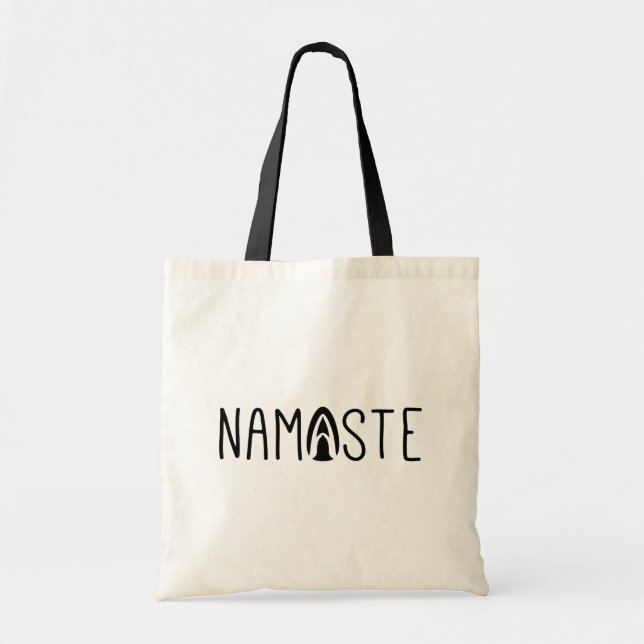 Modern Namaste Yoga Hälsning Tote Bag Tygkasse (Framsidan)