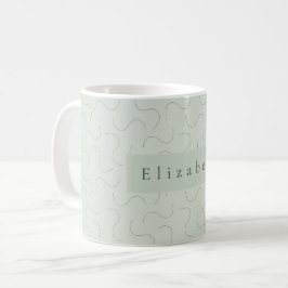 Modern Name Mug Sage Green Kaffemugg