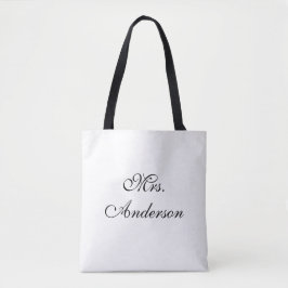 Modern Name Printed Spacious Tote Bag Tygkasse