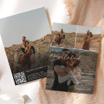 Modern namn 4-foto qr-kod bröllop inbjudningar<br><div class="desc">En modern inbjudan,  chic och elegant bröllop med egna namn med handskriven kalligrafi i svartvitt och 4 foton med svart övertäckning. Hela texten,  namn. En enkel och minimalistisk inbjudan. Lägg till din qr-kod för alla i en bröllopsinbjudan med osa,  information och mer information.</div>