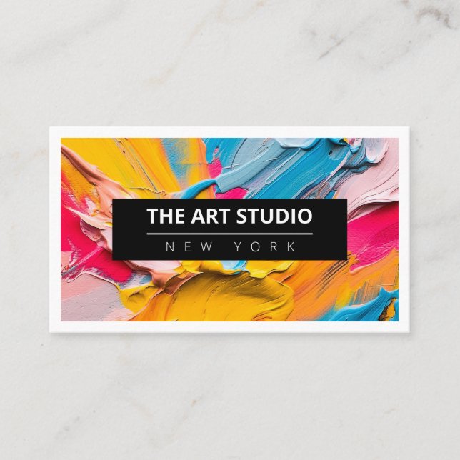 Modern Namn Artwork Artist Art Studio Visitkort (Framsida)