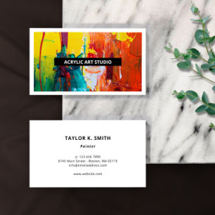 Modern Namn Artwork Artist Art Studio Visitkort