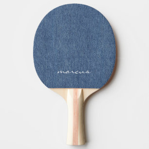 Modern Namn Blue Jean Denim Skriv ut Pingisracket