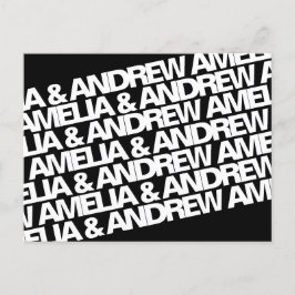 Modern Namn Bröllop spara datum Meddelande Vykort