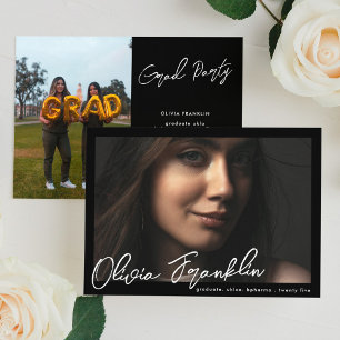 Modern Namn Editable Multi Photo Studentfest Inbjudningar