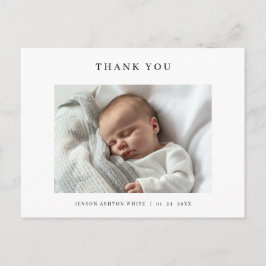 Modern Namn Foto Baby Tack Kort