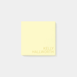Modern Namn-Gult (eller annan text) Post-it Block