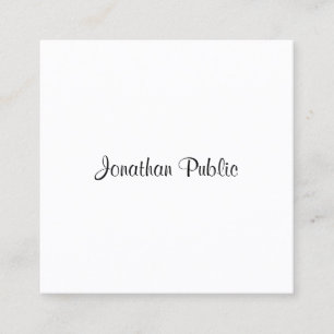 Modern Namn-handskriftsmall för Elegant Fyrkantigt Visitkort