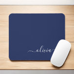 Modern Namn i det blå, vita, gigantiska handskrift Musmatta<br><div class="desc">Vitt och marint blått Monogram Lägg till ditt eget Namn-muspekare (Mouse Pad). Det gör perfekten söt 16-årsjubileum,  bröllop,  möhippa,  årsdag,  babydusch eller bachelorette-fest för någon som glam lyxen och chic stilar i kärlek.</div>