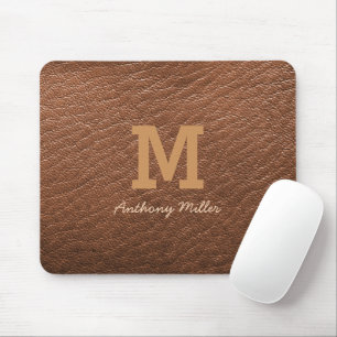 Modern Namn i handboken för Monogram Rustic Brown Musmatta