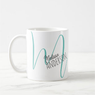Modern Namn Initial Monogram-Personlig Kaffemugg