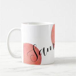 Modern Namn Large Ro Guld Watercolor Polka dots Kaffemugg