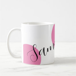 Modern Namn Large Rosa Polka dots Kaffemugg