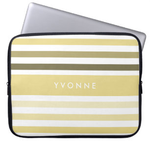 Modern Namn med Ombre Rand i Pastel Gult Laptop Fodral