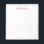 Modern Namn Monogram Framed Personlig Rosa Anteckningsblock<br><div class="desc">Det moderna anteckningsblocket har ett enkelt monogram med två linjer och ett tunt ram. Använda mallformuläret för att lägga till din anpassning.</div>