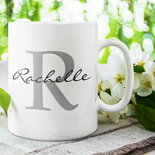 Modern Namn & Monogram - klassiskt initialt Kaffemugg