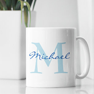 Modern Namn & Monogram - klassiskt initialt Kaffemugg