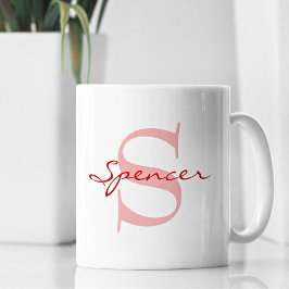 Modern Namn & Monogram - klassiskt initialt Kaffemugg