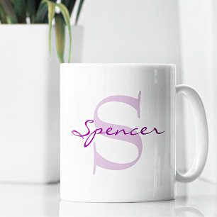 Modern Namn & Monogram - klassiskt initialt Kaffemugg