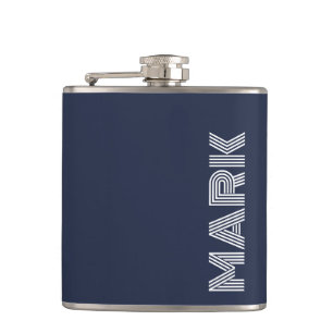 Modern Namn Monogram Mörk blått White Rand Fickplunta