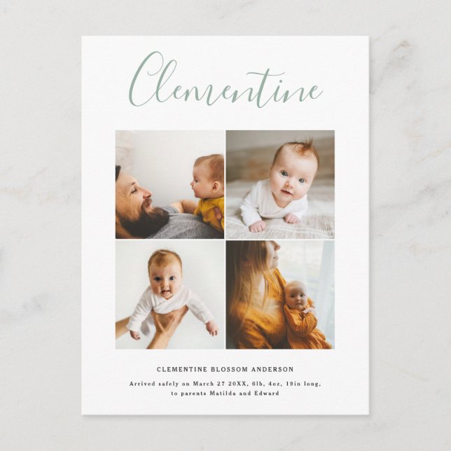 Modern namn multifotopolka punkt i det moderna skr vykort (Framsida)