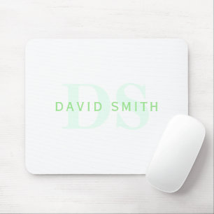 Modern Namn och Monogram   Grönt och vit Musmatta