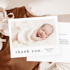 Modern Namn Photo Baby Tack Kort