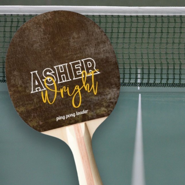 Modern Namn: "Pingpongledare" brunt Pingisracket (Skapare uppladdad)
