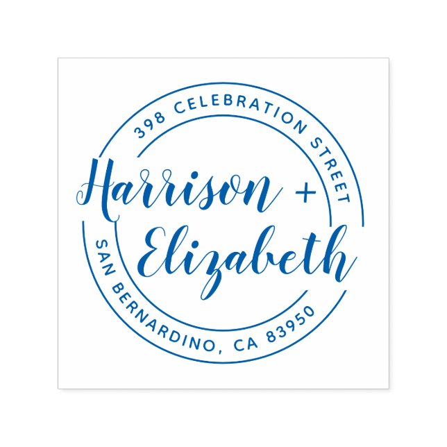 Modern Namn Round-Returadress Självfärgande Stämpel (Design)