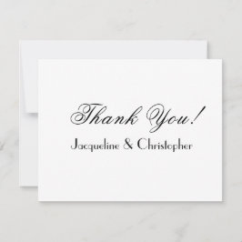 Modern Namn Simple Chic White Bröllop Tack Kort