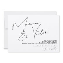 Modern namn-skriptkalligrafi chic bröllop