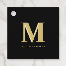Modern namn-typografi, svart guld gåvor etiketter