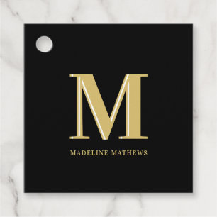 Modern namn-typografi, svart guld gåvor etiketter