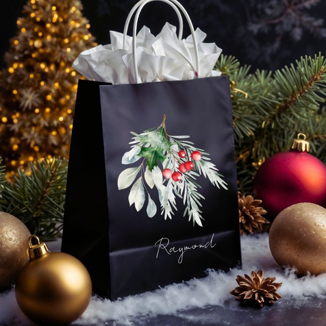 Modern Namn Vattenfärg Skrift God Jul (Skapare uppladdad)