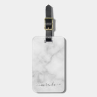 Modern Namn White Marble Personlig