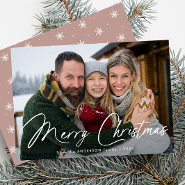 Modern Namnteckning Jul-Dusty Ro-foto Julkort