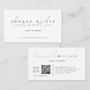 Modern Namnteckning minimal QR-kod Visitkort